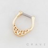 LOTUS LEAF PATTERNED HOOP SEPTUM CLICKER